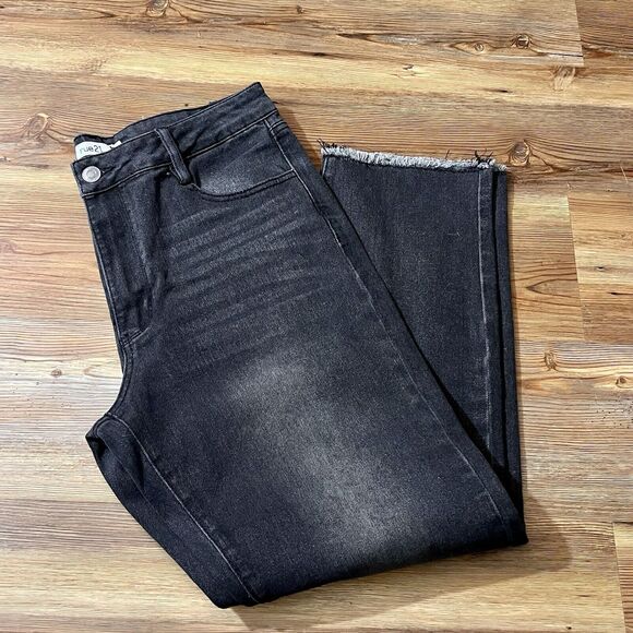 Rue 21 Jeans Size 14 Womens Mom Jean High Rise Dark Wash Black Denim NWT - Picture 1 of 10